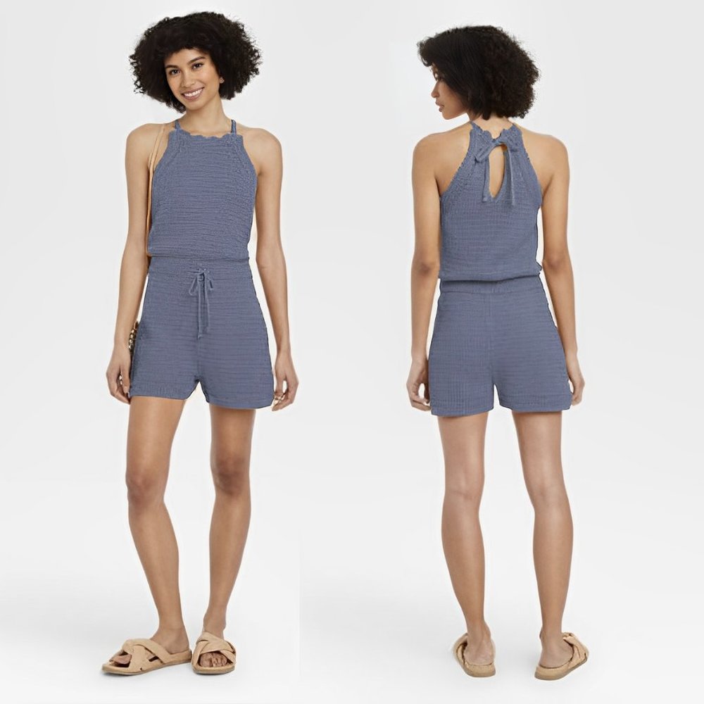 Universal Thread Women’s Crochet Knit Boho Romper Sz Large - Custom Color